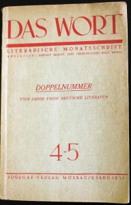 Ausgabe der Zeitschrift „Das Wort“, in der 1937 Stefan Heyms politische Gedichte zum Spanischen Bürgerkrieg erschienen. Foto: M. Müller/Archiv